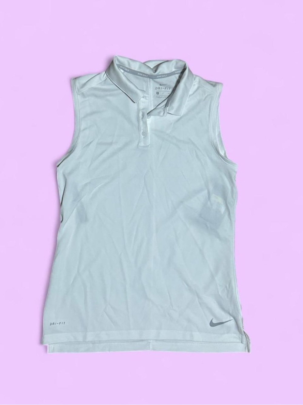 Nike Dri-Fit Sleeveless Golf Polo Top Athletic Tennis Golf Preppy Activewear